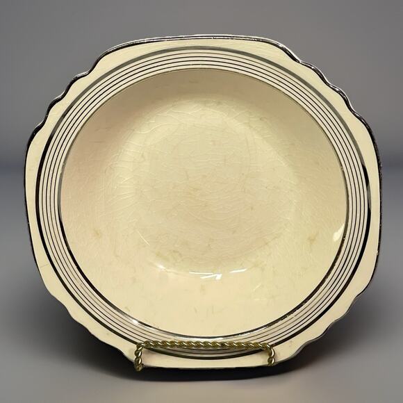 Limoges Peach Blo Ritz Platinum Salad/Soup Bowl Sebring Ohio Scalloped Vintage - Picture 1 of 6